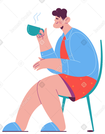 Man sitting on a chair Illustration in PNG, SVG
