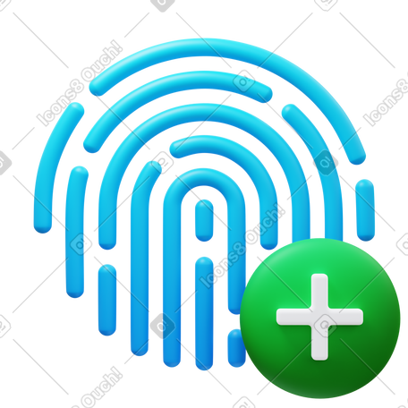 3D add fingerprint PNG, SVG