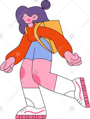 woman with a backpack PNG, SVG
