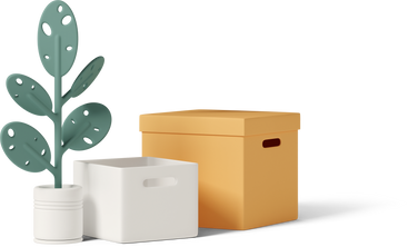 moving boxes with plant PNG, SVG