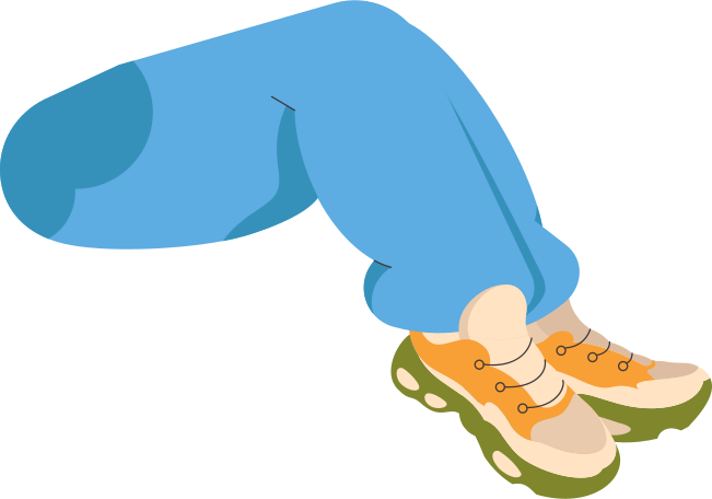 legs in blue pants and sneakers Illustration in PNG, SVG