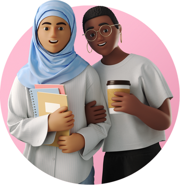 Young women with coffee and notebooks PNG, SVG