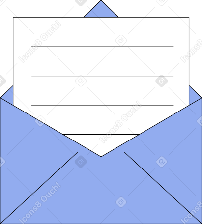 open envelope with a letter Illustration in PNG, SVG