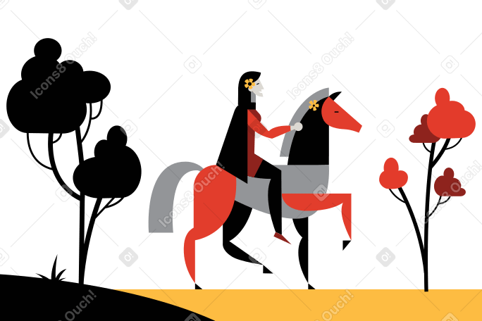 Horse riding Illustration in PNG, SVG