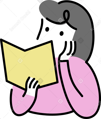 Женщина с книгой в PNG, SVG