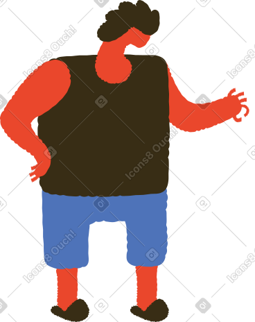 Man with red skin holding something PNG, SVG