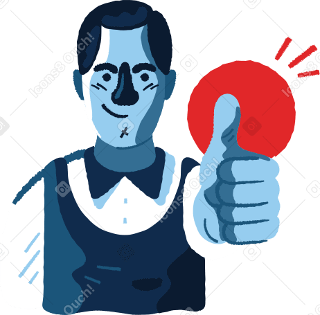 Man giving a thumbs up PNG, SVG