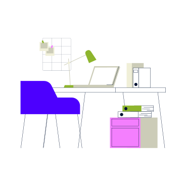 Office background with laptop on desk PNG, SVG