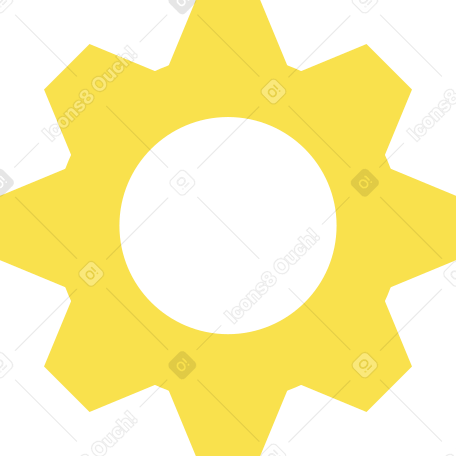 黄色齿轮 PNG, SVG