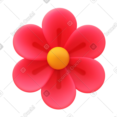 3D 粉红色的花 PNG, SVG