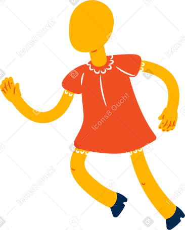 girl running Illustration in PNG, SVG