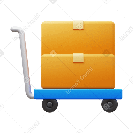 3D trolley PNG, SVG