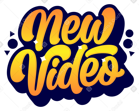 lettering new video PNG, SVG
