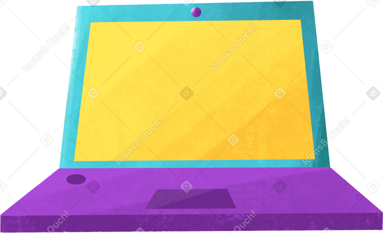 open laptop with yellow screen PNG, SVG