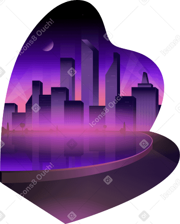 night city background Illustration in PNG, SVG