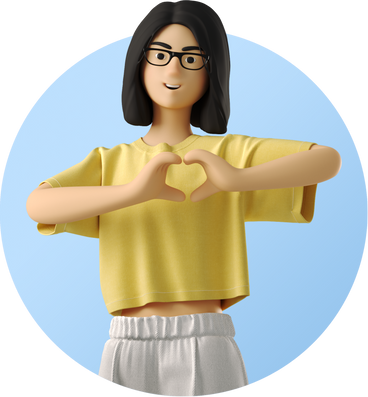 young woman showing a heart with her hands в PNG, SVG