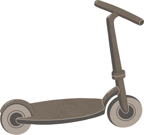 gray scooter Illustration in PNG, SVG