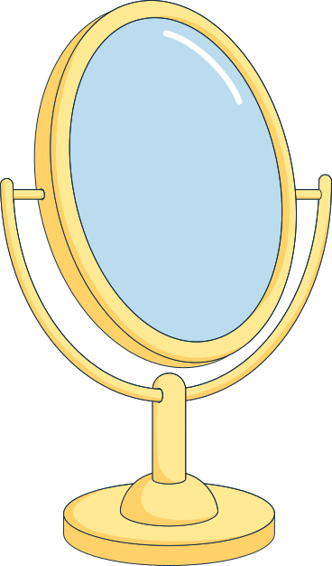 oval mirror with stand PNG, SVG