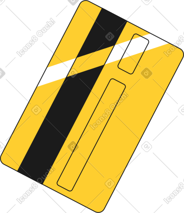 Yellow bank card with highlights PNG, SVG