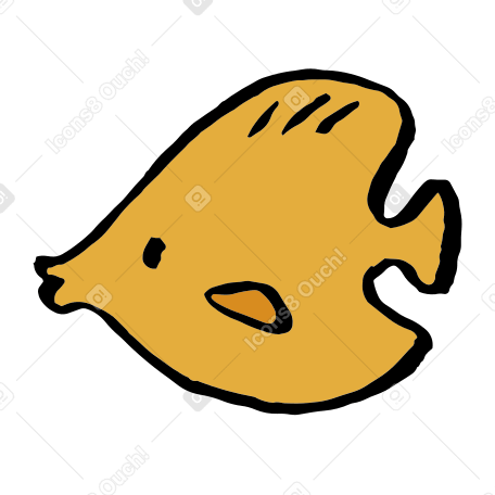 yellow fish Illustration in PNG, SVG