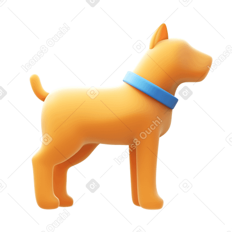 3D dog Illustration in PNG, SVG