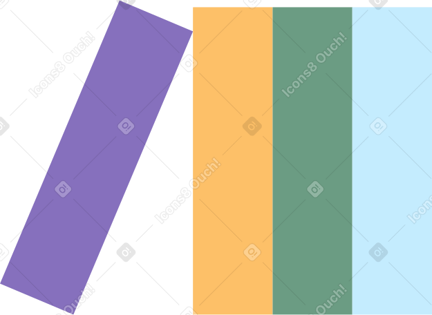 four books in a row Illustration in PNG, SVG