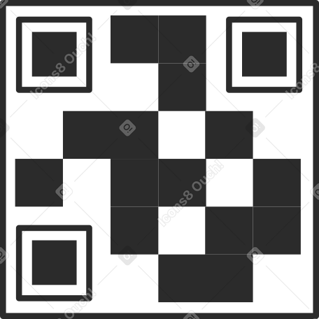 方形黑白条形码 PNG, SVG