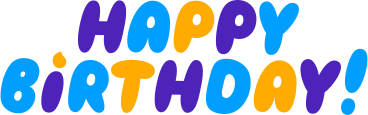 Puffy-schriftzug-aufkleber „happy birthday!“ text PNG, SVG