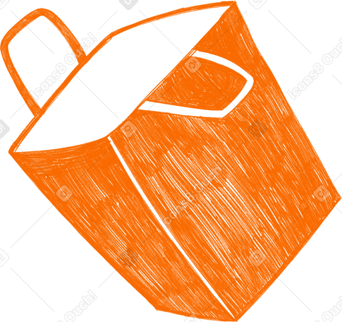 large kraft orange bag в PNG, SVG