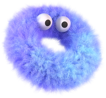 fluffy donut with googly eyes PNG, SVG