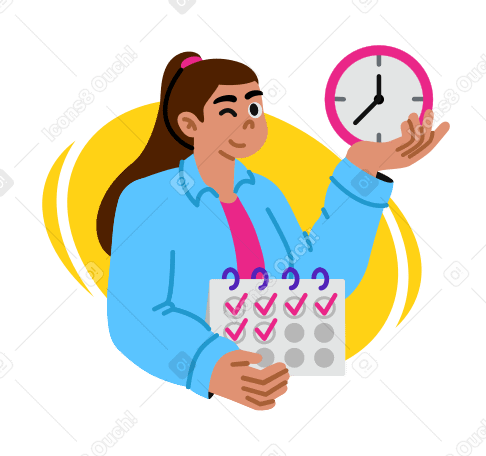 Time management using clock and calendar PNG, SVG