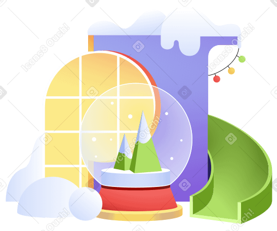 New year and snow globe PNG, SVG