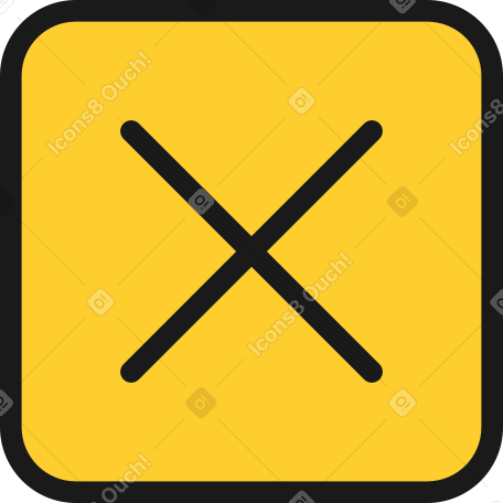 yellow button with a cross Illustration in PNG, SVG