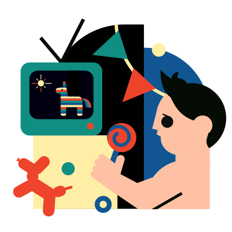 子供向けテレビ番組 のpngとsvgでのイラスト