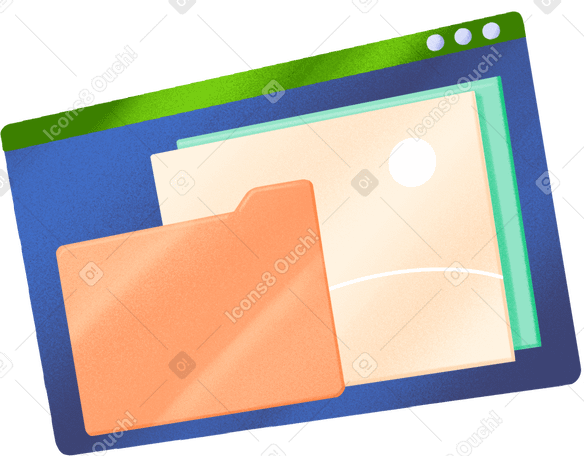 browser window with folders and photos в PNG, SVG