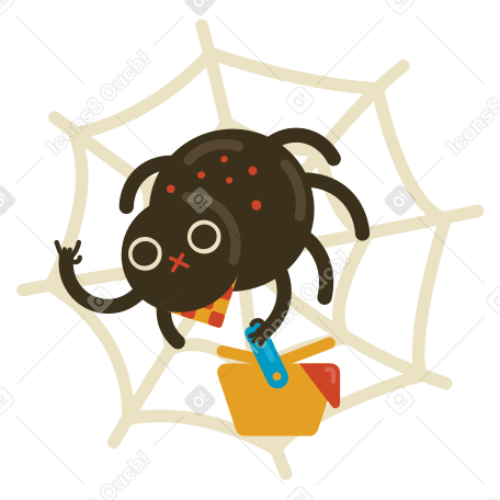 Spider's picnic Illustration in PNG, SVG