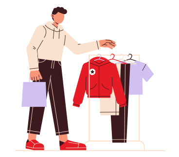 남자는 판매에 옷을 산다 PNG, SVG