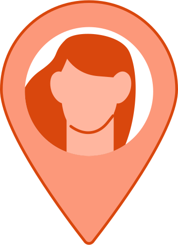 avatar of a female user in the geolocation icon PNG, SVG