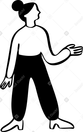женщина стоит с поднятой рукой в PNG, SVG