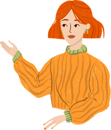 girl showing something with her hand PNG, SVG