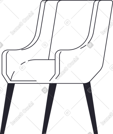 White chair with three legs PNG, SVG