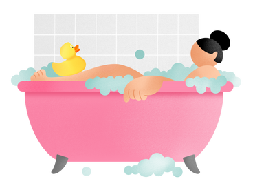 Junge frau, die sich im bad entspannt PNG, SVG