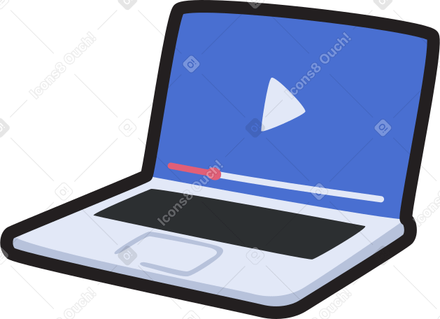 laptop with video PNG, SVG