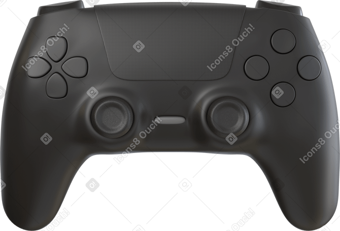 3D black controller front view Illustration in PNG, SVG