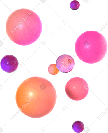 3D floating gradient spheres PNG, SVG