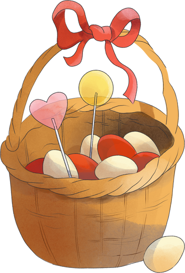 easter eggs in a basket в PNG, SVG