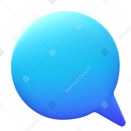3D round speech bubble PNG, SVG