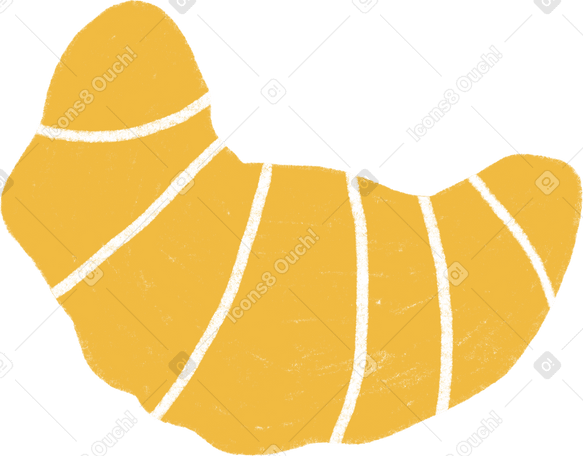 yellow croissant PNG, SVG