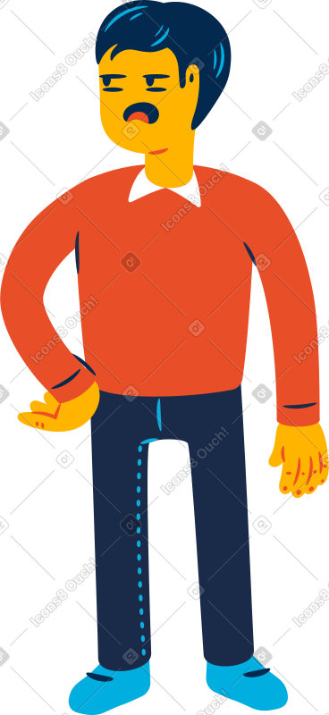 Man is bored PNG, SVG