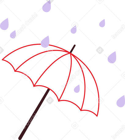 umbrella with rain PNG, SVG